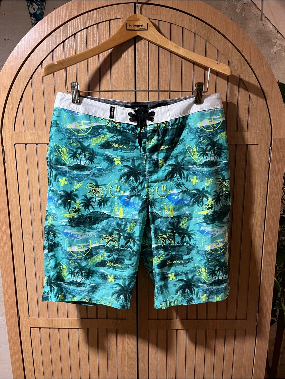 Hurley Men's/jumiors-Teal Tropical Board Shorts